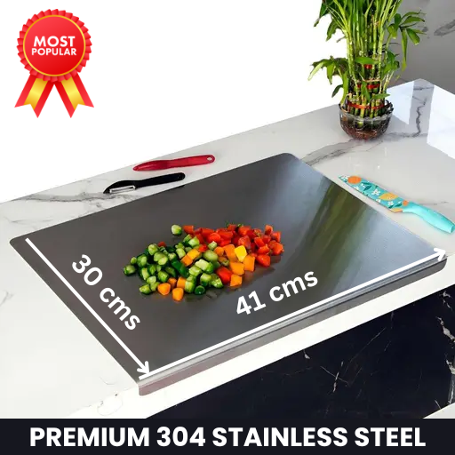 Stainless Steel Chopping Board - LARGE 41 cm X 30 cm